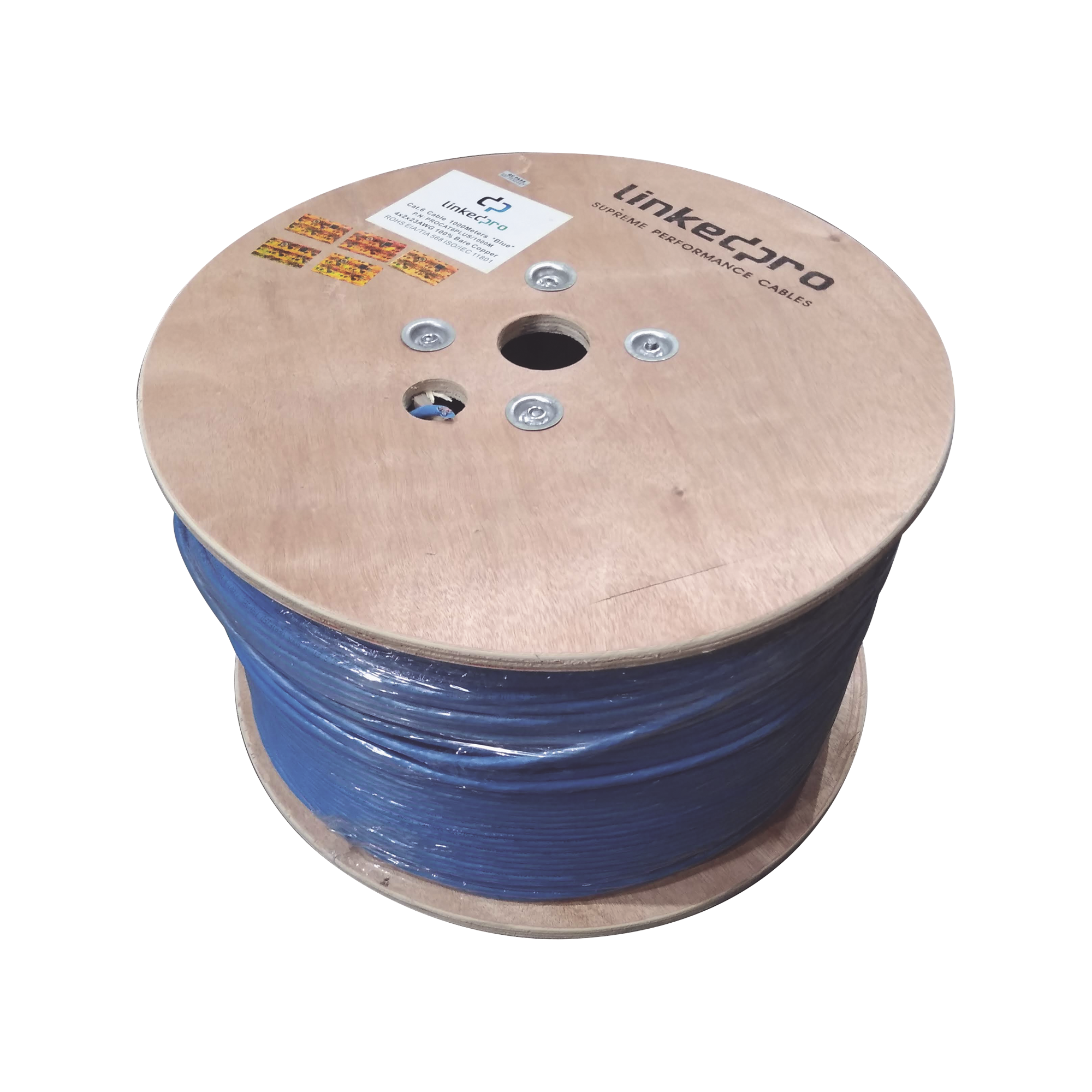 Bobina de 1000 Metros Cable Cat6+ CALIBRE 23 ALTO DESEMPEÑO, ETL,UL, color azul, super flexible, de 1000 metros, para aplicaciones de CCTV, video HD, y redes de datos. Bobina de 1000 Metros Cable Cat6+ CALIBRE 23 ALTO DESEMPEÑO, ETL,UL, color azul, super flexible, de 1000 metros, para aplicaciones de CCTV, video HD, y redes de datos.